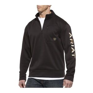 Ariat Men's Team Logo 1/4 Zip Black Size Large